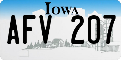 IA license plate AFV207
