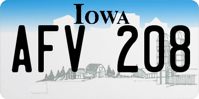 IA license plate AFV208