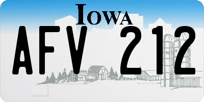 IA license plate AFV212