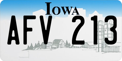 IA license plate AFV213