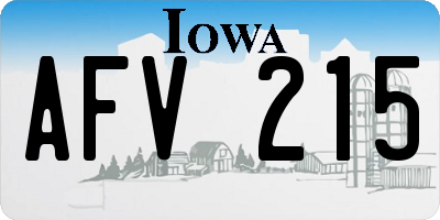 IA license plate AFV215