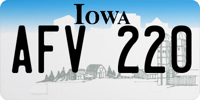 IA license plate AFV220