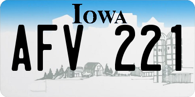 IA license plate AFV221