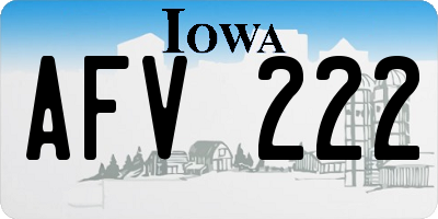 IA license plate AFV222