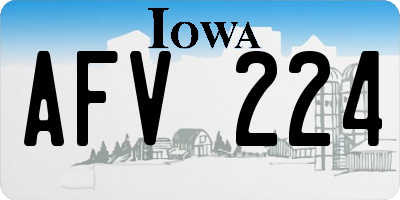 IA license plate AFV224