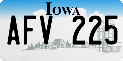 IA license plate AFV225
