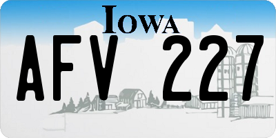 IA license plate AFV227