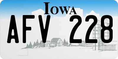 IA license plate AFV228