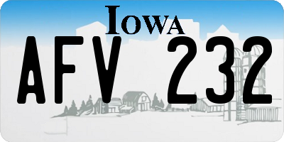 IA license plate AFV232