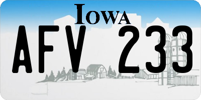 IA license plate AFV233