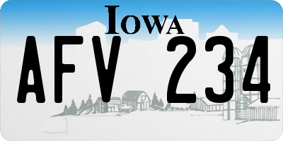 IA license plate AFV234