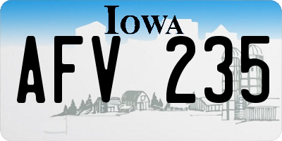 IA license plate AFV235
