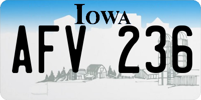 IA license plate AFV236