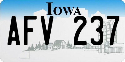 IA license plate AFV237