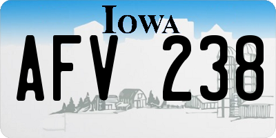 IA license plate AFV238