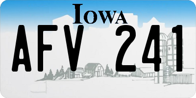 IA license plate AFV241
