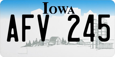 IA license plate AFV245