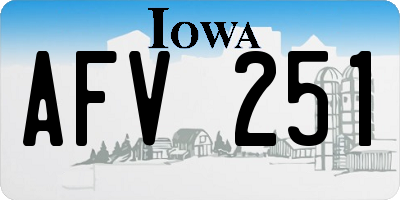 IA license plate AFV251