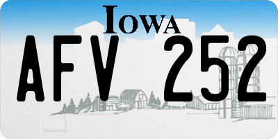 IA license plate AFV252