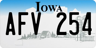 IA license plate AFV254