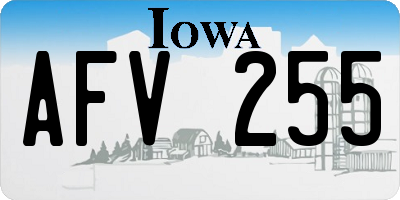 IA license plate AFV255