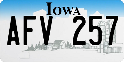IA license plate AFV257