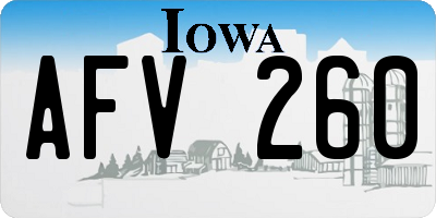 IA license plate AFV260