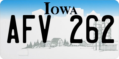IA license plate AFV262