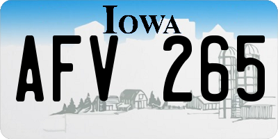 IA license plate AFV265