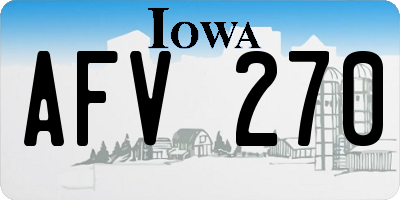 IA license plate AFV270