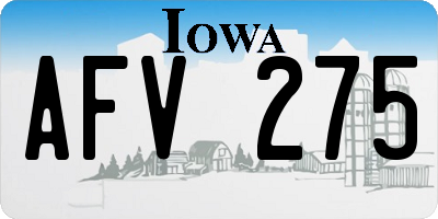 IA license plate AFV275