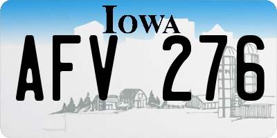 IA license plate AFV276