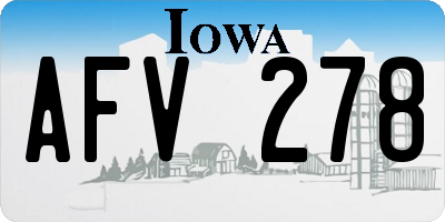 IA license plate AFV278
