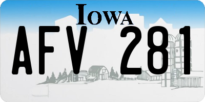 IA license plate AFV281