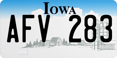 IA license plate AFV283