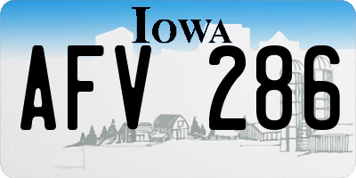 IA license plate AFV286