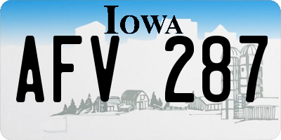 IA license plate AFV287