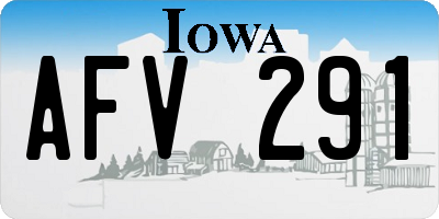 IA license plate AFV291