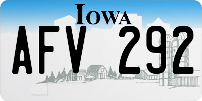 IA license plate AFV292