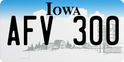 IA license plate AFV300