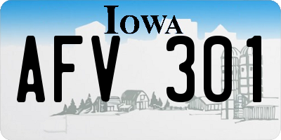 IA license plate AFV301