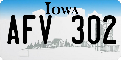 IA license plate AFV302
