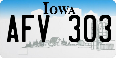 IA license plate AFV303
