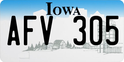 IA license plate AFV305