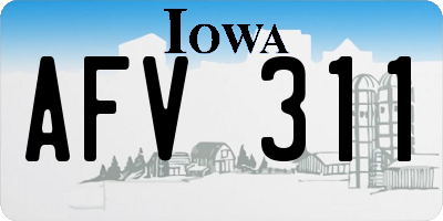 IA license plate AFV311