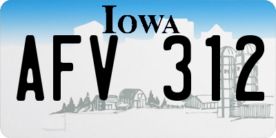 IA license plate AFV312