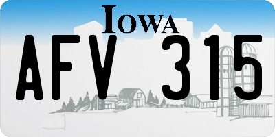 IA license plate AFV315