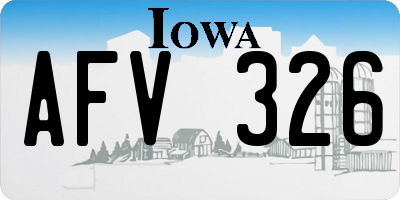 IA license plate AFV326