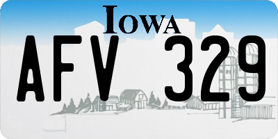 IA license plate AFV329