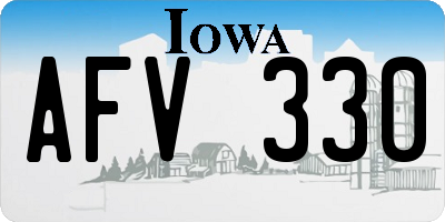 IA license plate AFV330